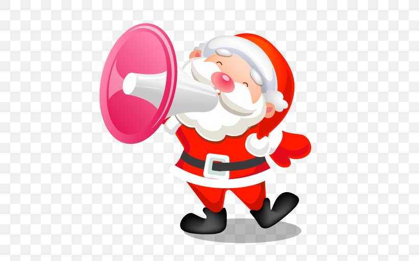 Christmas Ornament Fictional Character Megaphone Clip Art, PNG, 512x512px, Santa Claus, Christmas, Christmas Gift, Christmas Ornament, Fictional Character Download Free