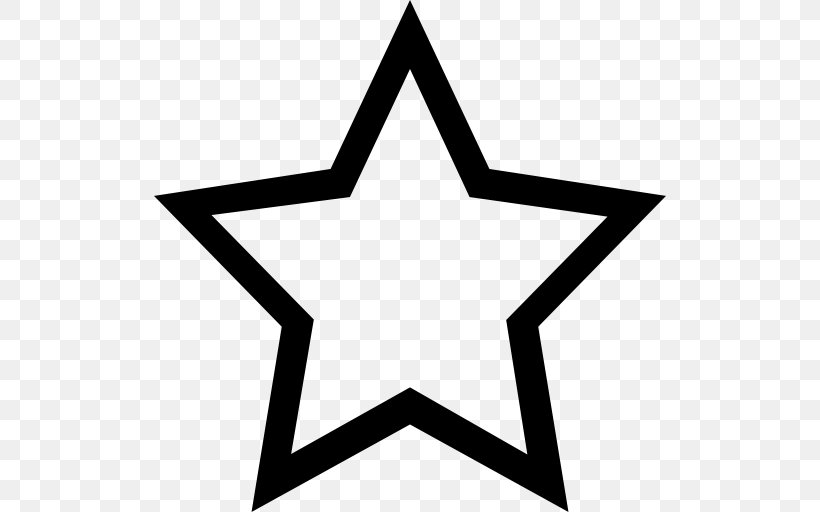 Five-pointed Star Shape Symbol Clip Art, PNG, 512x512px, Fivepointed Star, Area, Black, Black And White, Shape Download Free