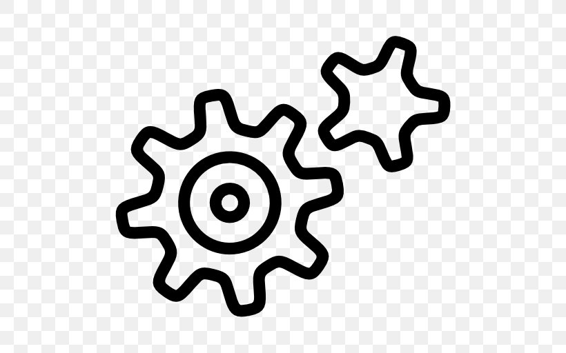 Gears, PNG, 512x512px, Gear, Area, Black And White, Body Jewelry, Icon Design Download Free