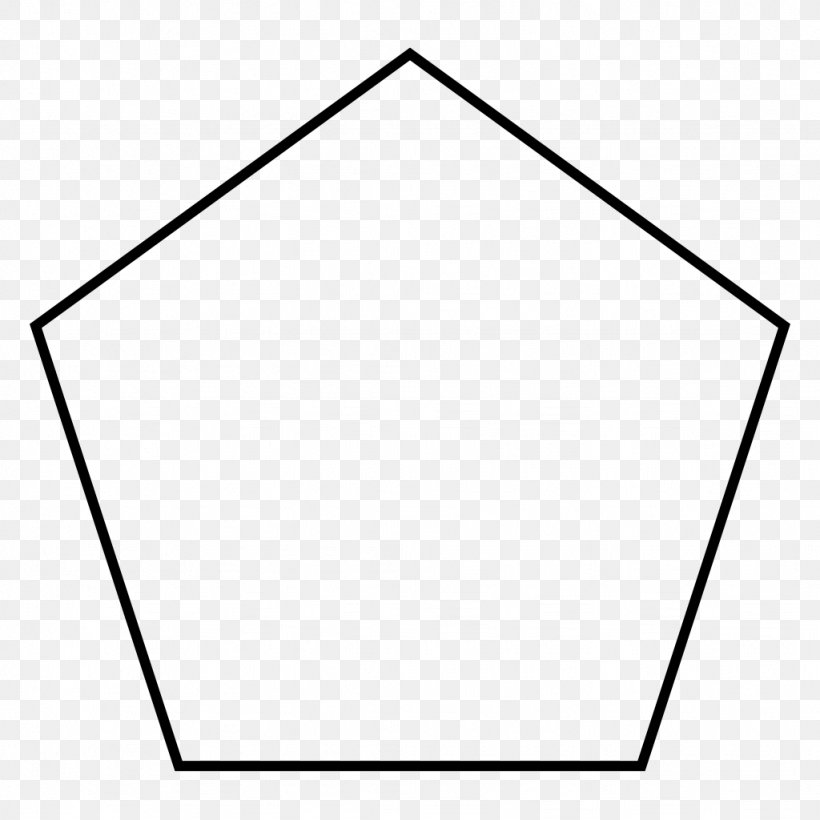 Regular Polygon Pentagon Regular Polytope Geometry, PNG, 1024x1024px, Regular Polygon, Area, Black, Black And White, Convex Set Download Free
