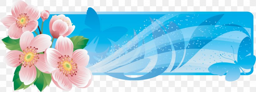 Flower Banner Stock Photography, PNG, 1895x685px, Flower, Advertising, Banner, Blossom, Blue Download Free
