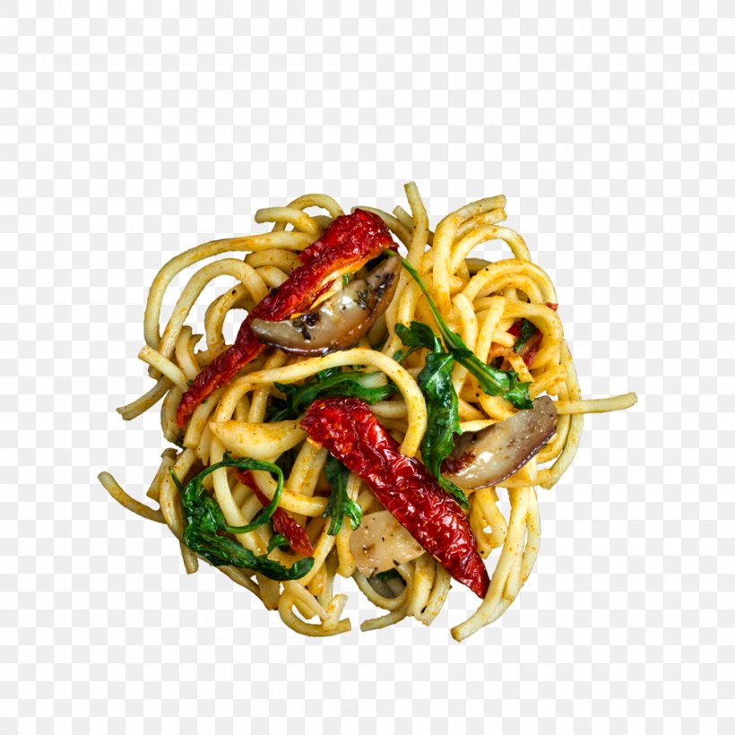 Bucatini Chow Mein Chinese Noodles Taglierini Fried Noodles, PNG, 1000x1000px, Bucatini, Asian Food, Chinese Noodles, Chow Mein, Cuisine Download Free