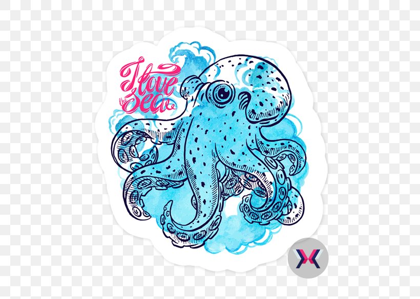 Octopus Drawing Watercolor Painting, PNG, 585x585px, Octopus, Canvas, Cephalopod, Doodle, Drawing Download Free