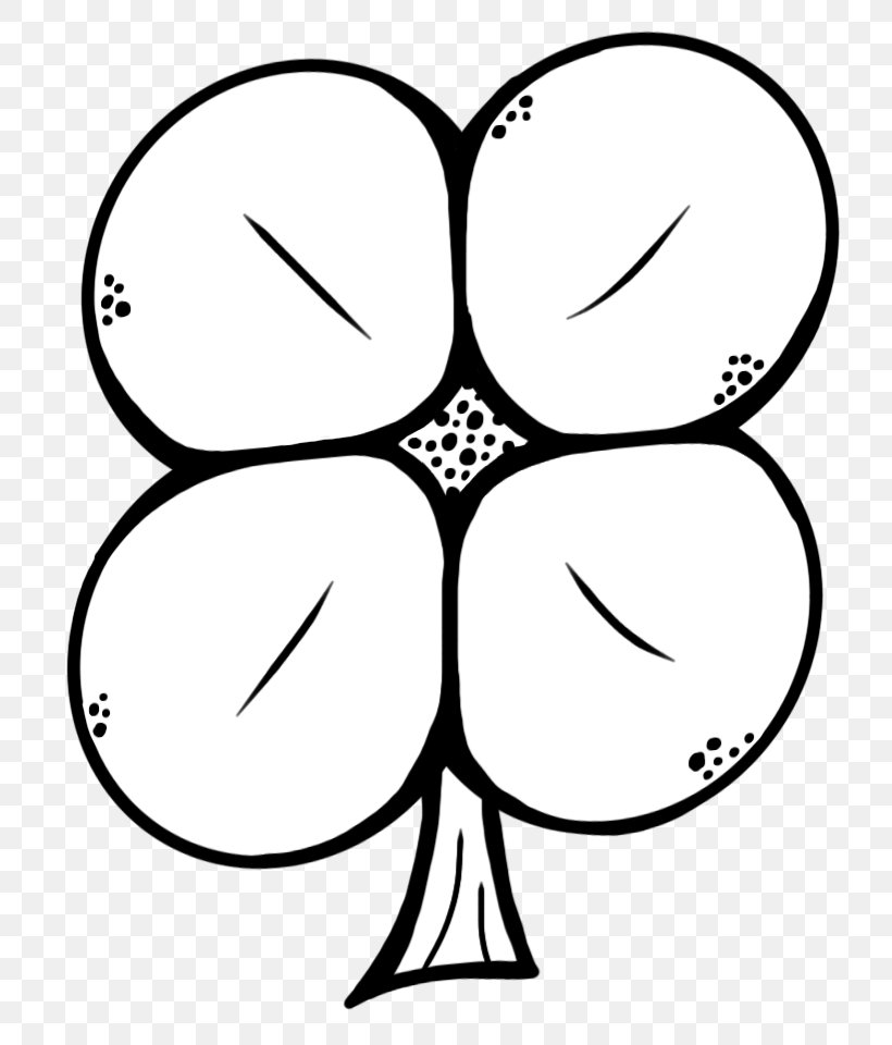 Four-leaf Clover Coloring Book Luck Clip Art, PNG, 766x960px, Fourleaf Clover, Area, Black, Black And White, Child Download Free