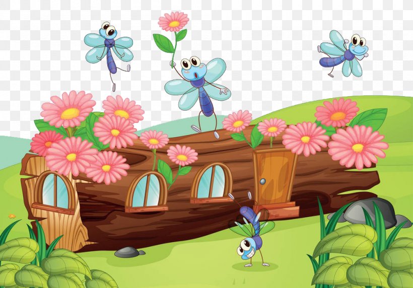 Insect Nature Cartoon Illustration, PNG, 1000x698px, Insect, Art, Birthday Cake, Cake, Cake Decorating Download Free