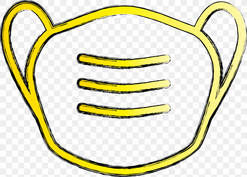 Medical Mask, PNG, 3000x2152px, Medical Mask, Line, Smile, Symbol, Yellow Download Free