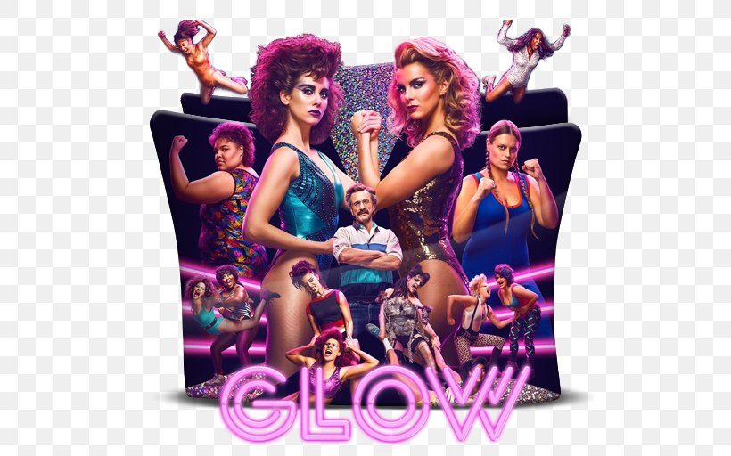T-shirt Netflix Gorgeous Ladies Of Wrestling Television Show GLOW, PNG, 512x512px, Tshirt, Album Cover, Alison Brie, Glow, Magenta Download Free