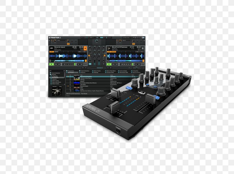 Native Traktor Kontrol Z1 Native Instruments Disc Jockey Audio Mixers, PNG, 610x610px, Watercolor, Cartoon, Flower, Frame, Heart Download Free