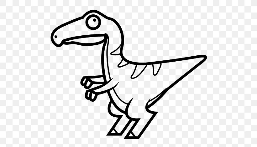 Velociraptor Dinosaur Coloring Book Image Drawing, PNG, 600x470px, Velociraptor, Area, Beak, Bird, Black And White Download Free