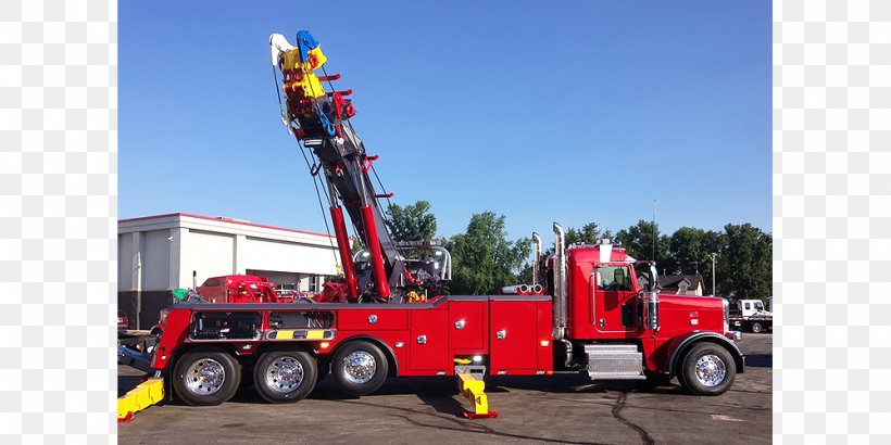 Crane Peterbilt Tow Truck Motor Vehicle, PNG, 1000x500px, Crane, Cargo, Construction Equipment, Emergency Service, Fire Download Free