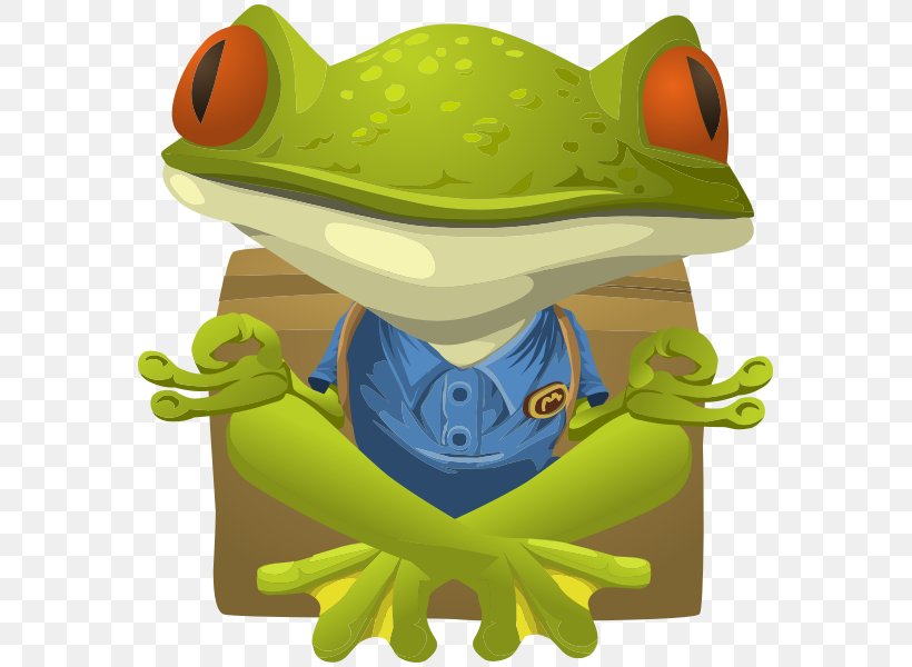 Frog Yoga Lithobates Clamitans Meditation Clip Art, PNG, 579x600px, Frog, American Water Frogs, Amphibian, Green, Lithobates Clamitans Download Free