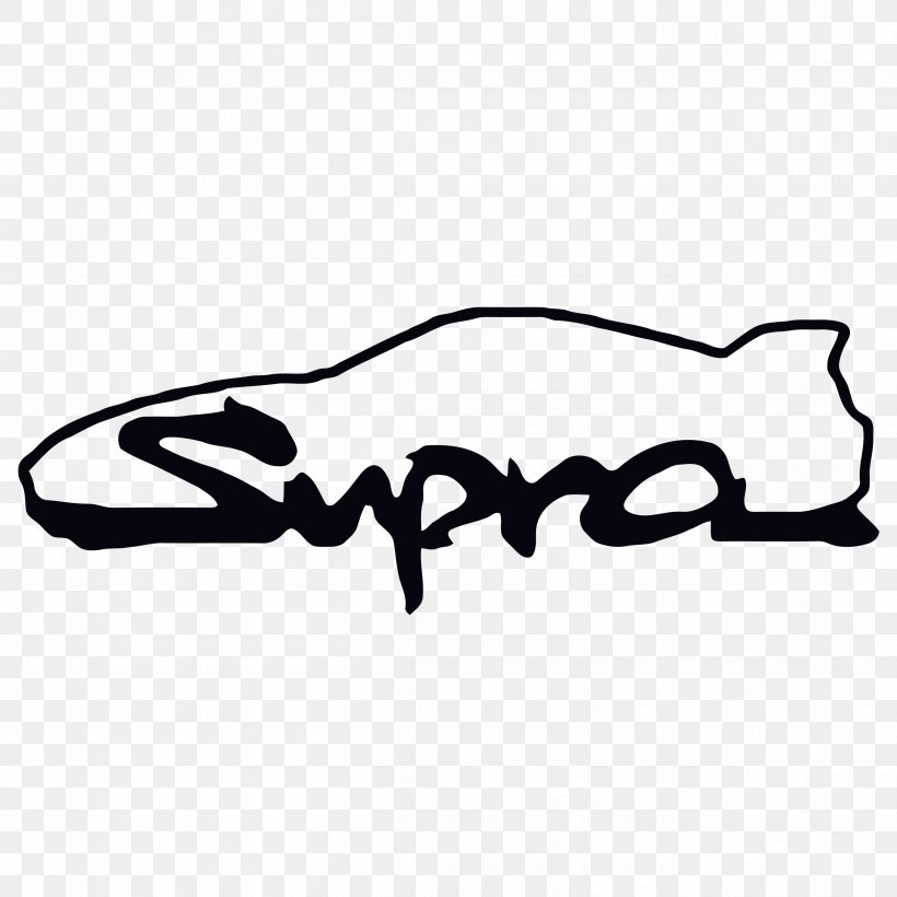 Toyota Supra Car Toyota Tundra Toyota Tacoma, PNG, 2500x2500px, Toyota Supra, Black, Black And White, Car, Decal Download Free