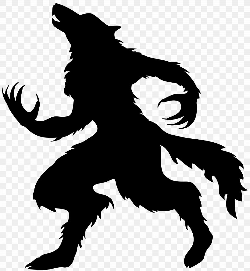 Werewolf Halloween Full Moon Gray Wolf, PNG, 7375x8000px, Werewolf, Art, Black And White, Carnivoran, Depositphotos Download Free