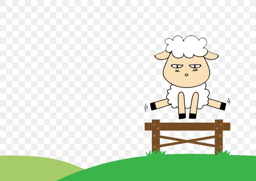 Cattle Jumping Sheep Illustration Cartoon, PNG, 1000x707px, Cattle, Area, Cartoon, Cattle Like Mammal, Counting Sheep Download Free