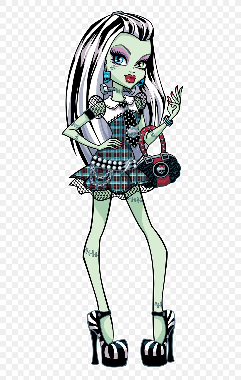 Frankie Stein Frankenstein's Monster Monster High Doll, PNG, 500x1294px, Frankie Stein, Art, Barbie, Cartoon, Character Download Free