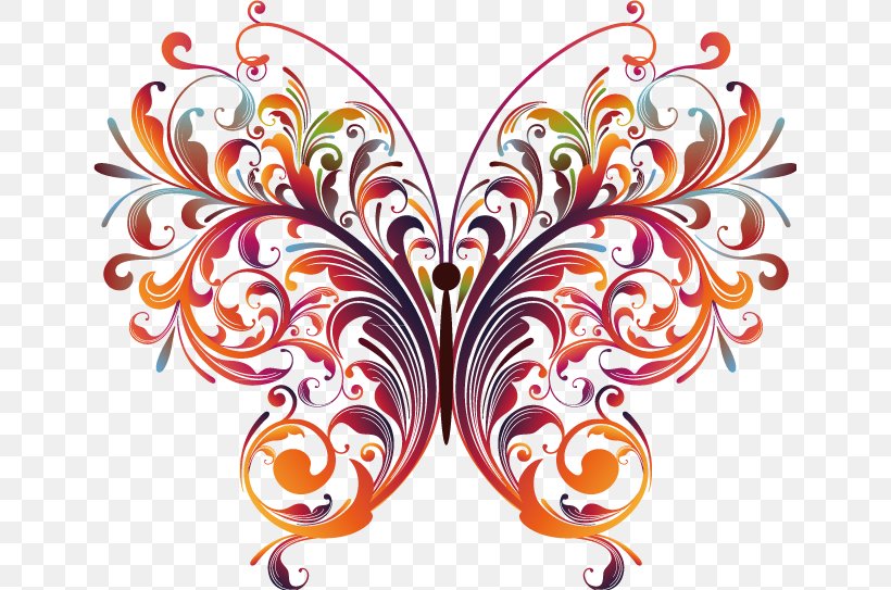 Butterfly Drawing Art Clip Art, PNG, 647x543px, Butterfly, Art, Drawing, Floral Design, Flower Download Free