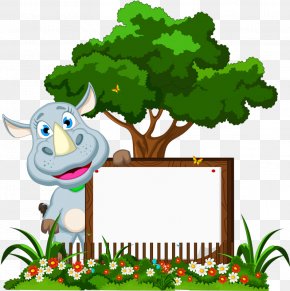 Rhino Poster Exhibition - Cartoon Royalty-free Illustration PNG