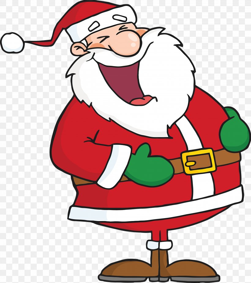 Santa Claus Royalty-free Laughter Clip Art, PNG, 4390x4946px, Santa Claus, Area, Artwork, Cartoon, Christmas Download Free