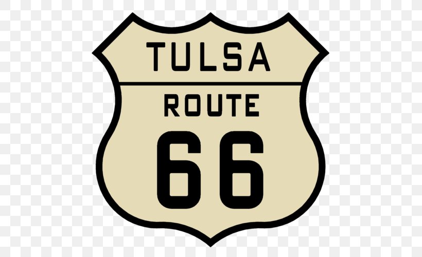 U.S. Route 66 Clip Art Tulsa Logo Sleeve, PNG, 500x500px, Us Route 66, Advertising, Area, Artwork, Brand Download Free