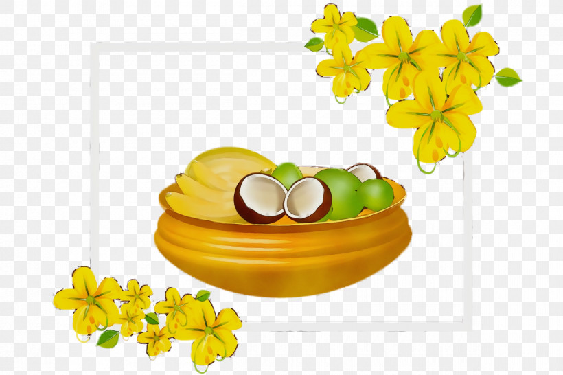 Yellow Fruit, PNG, 2400x1600px, Vishu, Fruit, Hindu Vishu, Paint, Watercolor Download Free