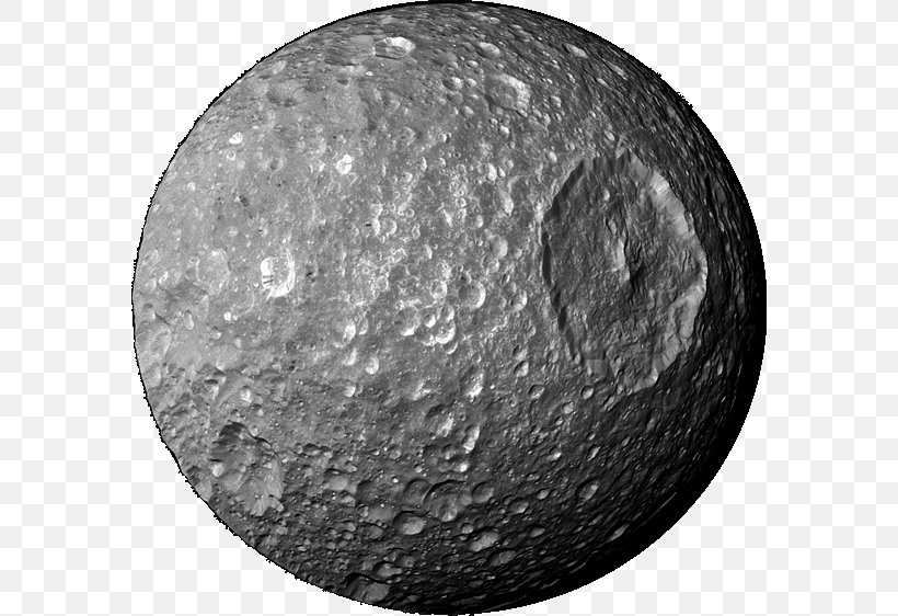 Cassini–Huygens Herschel Mimas Impact Crater Moons Of Saturn, PNG, 580x562px, Herschel, Astronomical Object, Black And White, Earth, Impact Crater Download Free