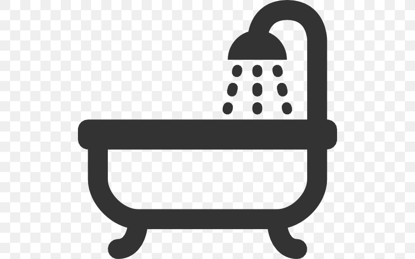 Bathroom Bathtub Shower, PNG, 512x512px, Bathroom, Bathtub, Black, Black And White, Chair Download Free