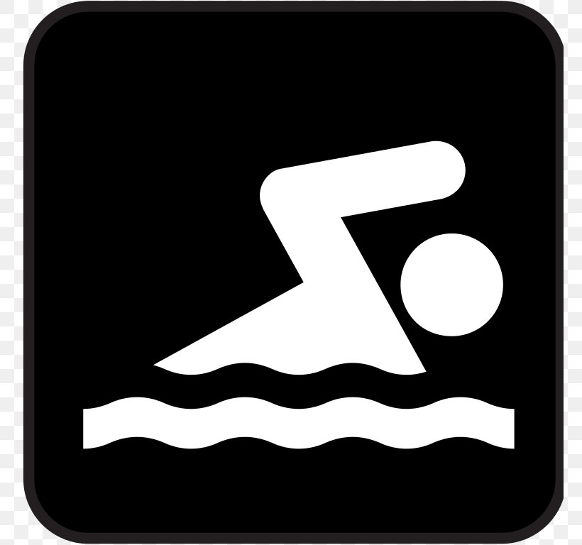 Swimming Free Content Clip Art, PNG, 768x768px, Swimming, Black And White, Brand, Drawing, Free Content Download Free