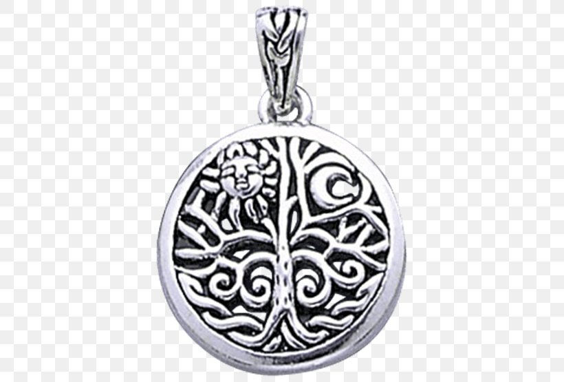Tree Of Life Sterling Silver Charms & Pendants, PNG, 555x555px, Tree Of Life, Amulet, Black And White, Body Jewelry, Celtic Knot Download Free
