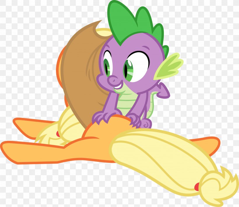 Applejack Spike At Your Service Rarity Massage, PNG, 3544x3066px, Watercolor, Cartoon, Flower, Frame, Heart Download Free