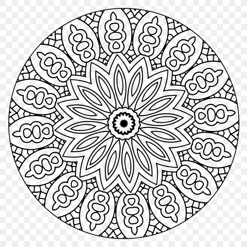 Line Art, PNG, 4500x4500px, Line Art, Area, Black And White, Drawing, Flower Download Free