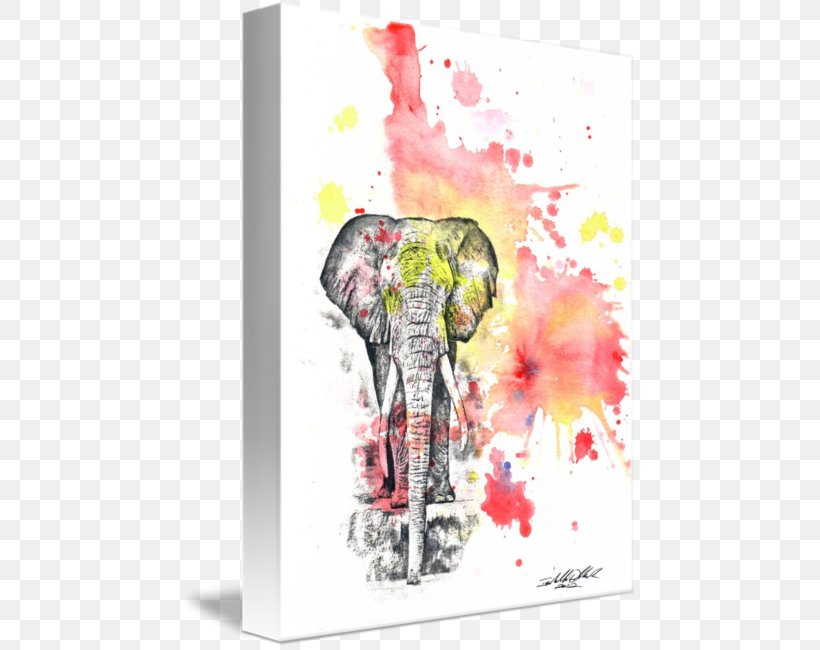 Watercolor Painting Art Elephant Canvas Print, PNG, 456x650px, Watercolor Painting, Art, Art Museum, Canvas, Canvas Print Download Free