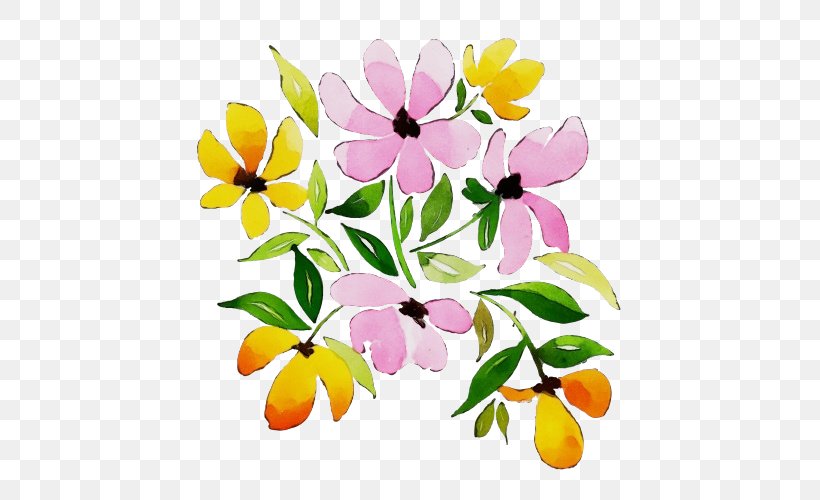 Watercolor Flower Background, PNG, 500x500px, Watercolor, Branch, Cut Flowers, Family, Floral Design Download Free