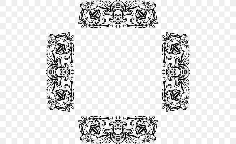 Borders And Frames Decorative Borders Black And White Clip Art, PNG, 500x500px, Borders And Frames, Area, Art, Black, Black And White Download Free