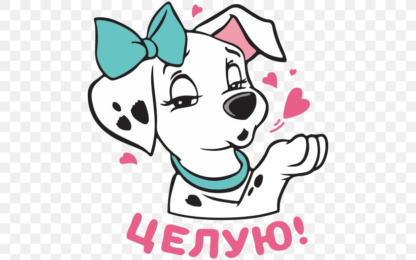 Non-sporting Group Dalmatian Dog Sticker Telegram 101 Dalmatians, PNG, 512x512px, Watercolor, Cartoon, Flower, Frame, Heart Download Free