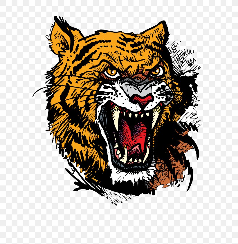 Tiger Felidae Clip Art, PNG, 595x842px, Tiger, Art, Big Cat, Big Cats, Carnivoran Download Free