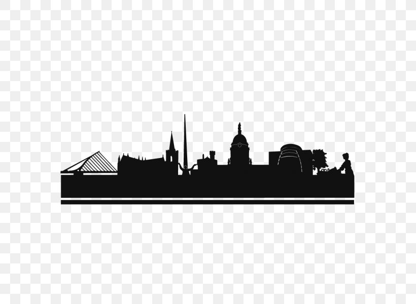 Dublin Skyline Drawing Limerick City, PNG, 600x600px, Dublin, Art, Black And White, City, Decal Download Free