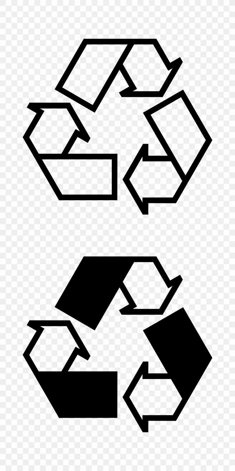 Recycling Symbol Free Content Clip Art, PNG, 999x1998px, Recycling, Area, Black And White, Free Content, Line Art Download Free