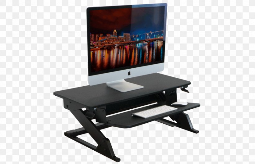 Standing Desk Sit-stand Desk IMovR, PNG, 838x540px, Desk, Chair, Computer, Computer Monitor Accessory, Furniture Download Free