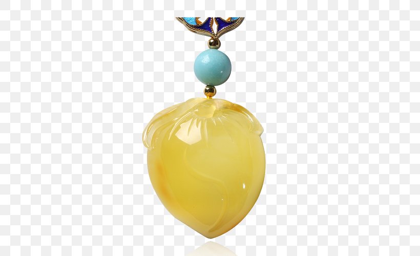 Gemstone Longevity Peach Pendant Necklace Amber, PNG, 500x500px, Longevity Peach, Body Jewellery, Body Jewelry, Charms Pendants, Clothing Accessories Download Free