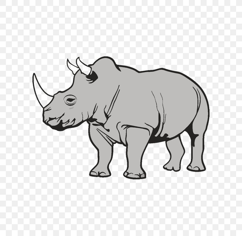 Rhinoceros Clip Art, PNG, 800x800px, Rhinoceros, African Elephant, Animal Figure, Black And White, Cattle Like Mammal Download Free