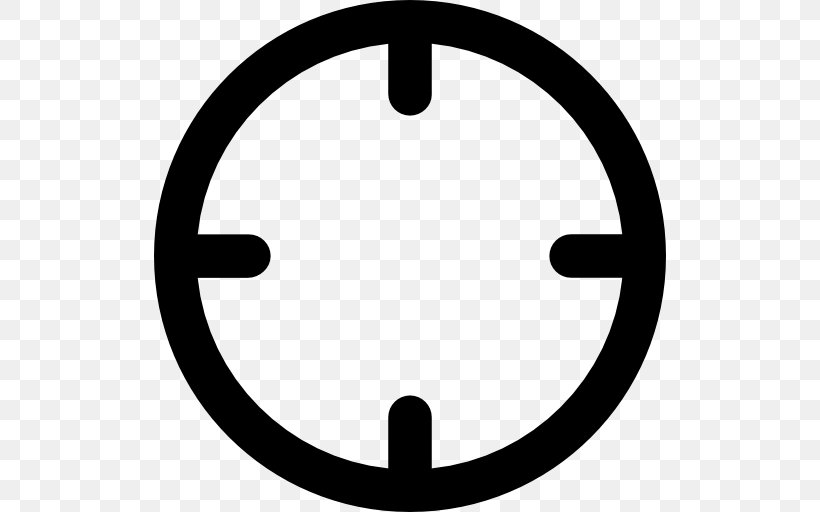 Telescopic Sight Reticle Icon Design, PNG, 512x512px, Telescopic Sight, Area, Black And White, Icon Design, Reticle Download Free