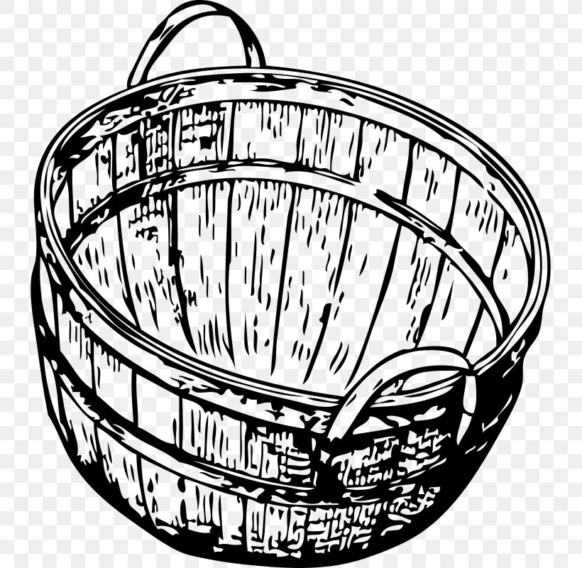 Picnic Baskets Easter Basket Clip Art, PNG, 735x800px, Basket, Black And White, Easter Basket, Food Gift Baskets, Fruit Download Free
