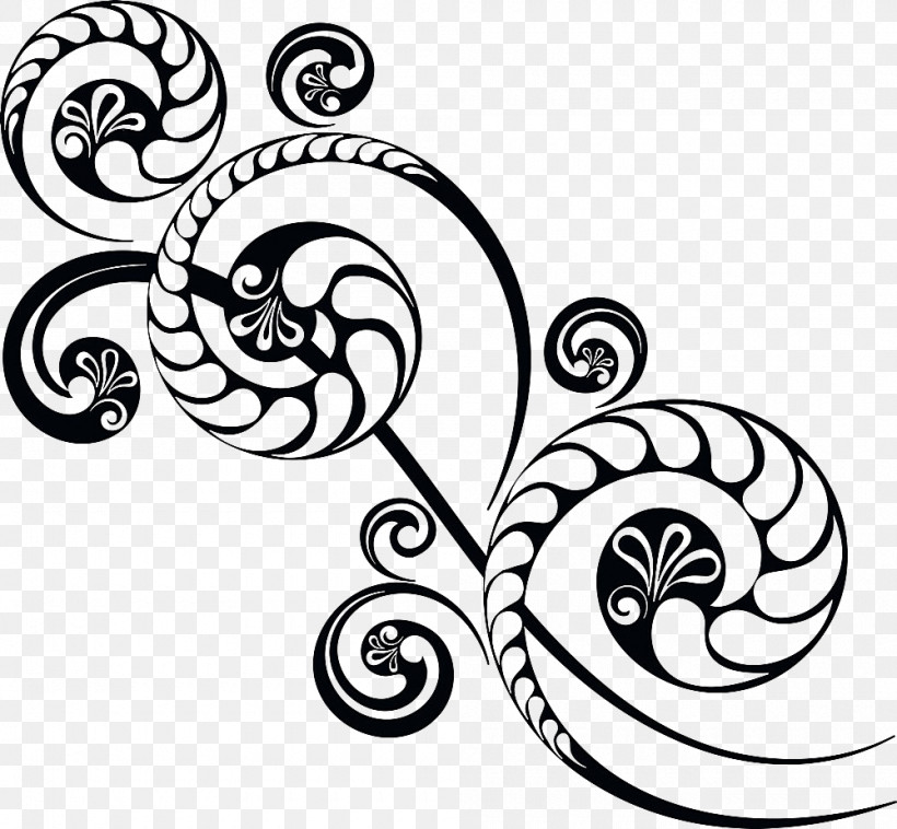 Line Art Black-and-white Pattern Ornament Spiral, PNG, 1000x925px, Line Art, Blackandwhite, Coloring Book, Ornament, Spiral Download Free