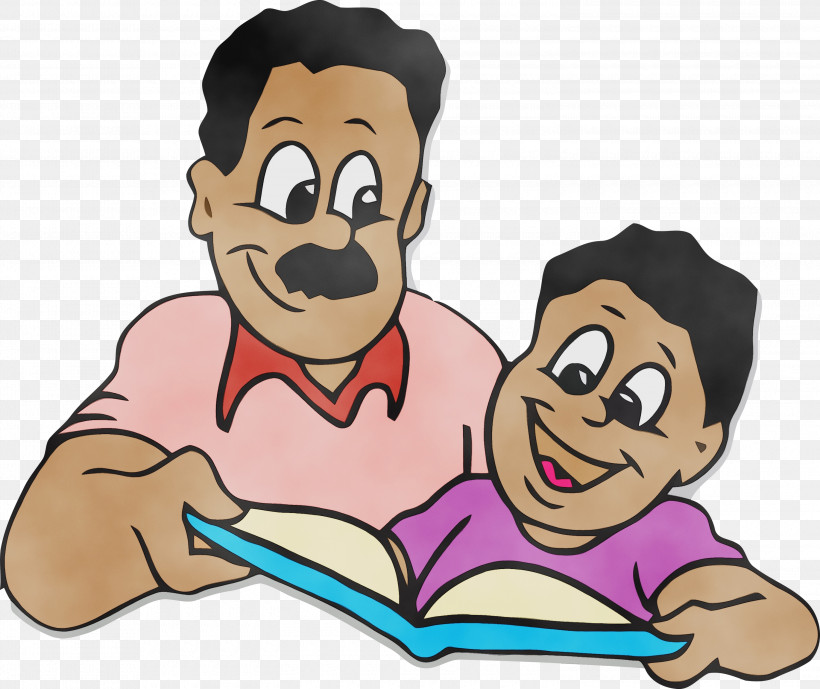 Cartoon Child Reading Sharing Fun, PNG, 3000x2521px, Kwanzaa, Animation, Cartoon, Child, Finger Download Free