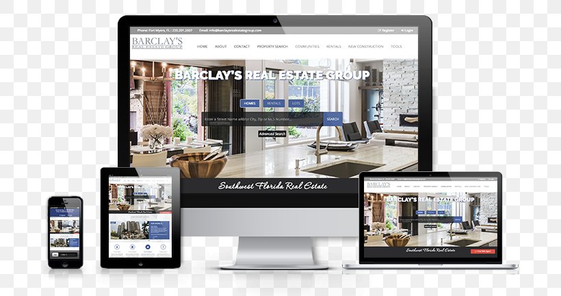 Responsive Web Design Real Estate Estate Agent Internet Data Exchange, PNG, 720x432px, Responsive Web Design, Brand, Broker, Computer Monitor, Content Management System Download Free