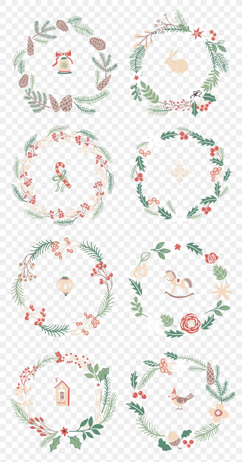 Christmas Garland Wreath New Year, PNG, 4166x7971px, Christmas, Flat Design, Garland, Gift, New Year Download Free