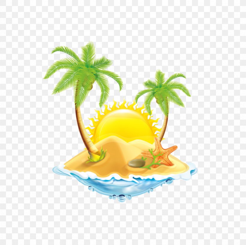 Coconut Tree On The Beach, PNG, 1181x1181px, Photography, Clip Art, Food, Fruit, Illustration Download Free