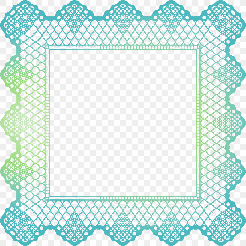 Aqua Teal Turquoise Pattern Rectangle, PNG, 3000x3000px, Square Lace, Aqua, Paint, Rectangle, Teal Download Free