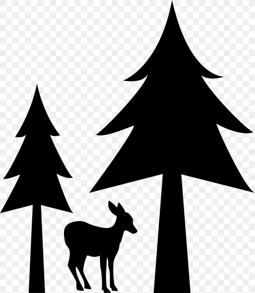 Christmas Tree Forest Clip Art, PNG, 852x980px, Christmas Tree, Black And White, Branch, Christmas, Christmas Decoration Download Free