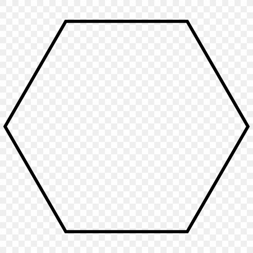 Regular Polygon Hexagon Internal Angle Heptagon, PNG, 1024x1024px, Polygon, Area, Black, Black And White, Edge Download Free